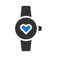 icono de reloj sólido azul gris estilo san valentín ilustración vector elemento y símbolo perfecto.