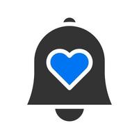 icono de campana azul gris sólido estilo ilustración de San Valentín elemento vectorial y símbolo perfecto. vector