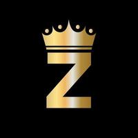 Letter Z Charity Crown Logo Design With Unit Symbol Vector Template