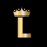 Letter L Charity Crown Logo Design With Unit Symbol Vector Template