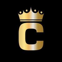 diseño de logotipo de corona de caridad con letra c con plantilla de vector de símbolo de unidad