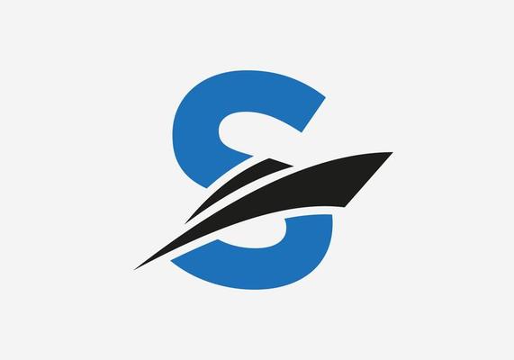 Letter S Shipping Logo Sailboat Symbol. Nautical Ship Sailing Boat Icon