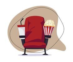 Cinema concept - Front view of red cinema chair vector