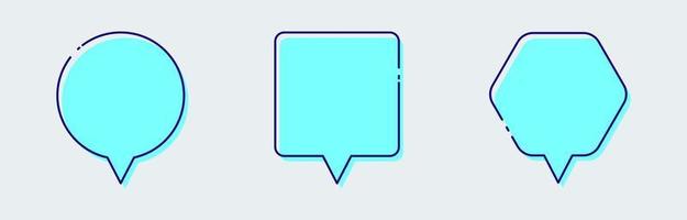 Chat bubble with retro design style. Minimal blank chat boxes sign. vector