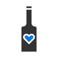 icono de vino sólido azul gris estilo ilustración de san valentín elemento vectorial y símbolo perfecto. vector