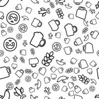 Oktoberfest Seamless Pattern With Drink and Food vector