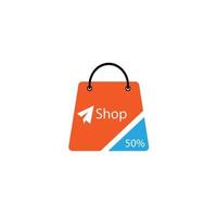 shop sale shopping bag logo design symbo vector