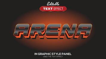 3D editable text effect arena theme vector