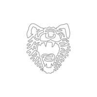 Single one line drawing of biting attacks tasmania devil abstract art. Continuous line draw graphic design vector illustration of carnivorous tasmania for icon, symbol, company logo, poster wall decor