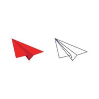 ilustración de vector de icono de avión de papel