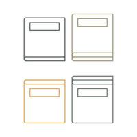 Books vector set icon with colorful outline design, white background.