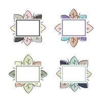 vector set of colorful summer leaves, with rectangular white design. For greeting cards, posters.