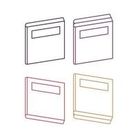 Books vector set icon with colorful outline design, white background.