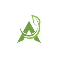 logotipos de la ecología de la hoja del árbol verde vector