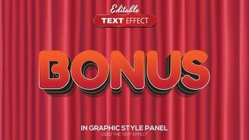 3D editable text effect bonus theme vector