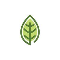 logotipos de la ecología de la hoja del árbol verde vector