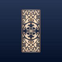 colección de invitaciones con corte láser - colección de patrones de adornos islámicos dorados - juego de paneles ornamentales cuadrados cortados con láser. Mueble calado pantalla. diseño de metal, talla de madera - vector