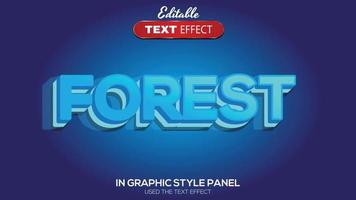 3D editable text effect forest theme vector