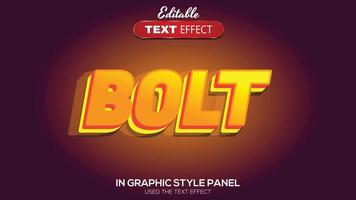 3D editable text effect bolt theme vector