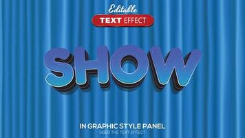 3D editable text effect show theme vector