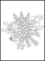 Doodles Flowers Coloring Pages vector