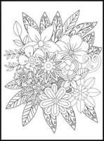 Doodles Flowers Coloring Pages vector