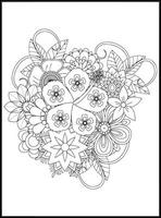 Doodles Flowers Coloring Pages vector