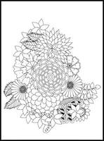 Doodles Flowers Coloring Pages vector