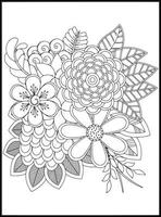 Doodles Flowers Coloring Pages vector