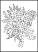 Doodles Flowers Coloring Pages vector