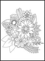 Doodles Flowers Coloring Pages vector