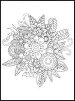 Doodles Flowers Coloring Pages vector