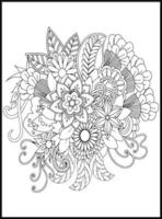 Doodles Flowers Coloring Pages vector