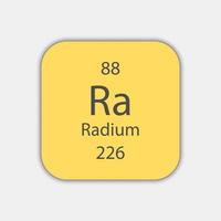 Radium symbol. Chemical element of the periodic table. Vector illustration.