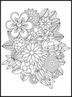 Doodles Flowers Coloring Pages vector