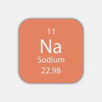 Sodium symbol. Chemical element of the periodic table. Vector illustration.