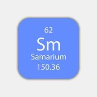 Samarium symbol. Chemical element of the periodic table. Vector illustration.