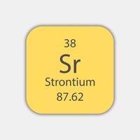 Strontium symbol. Chemical element of the periodic table. Vector illustration.