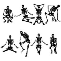 Human skull pose silhouette vector E2