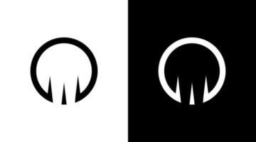 circle logo monogram abstract black and white icon illustration style Designs templates vector