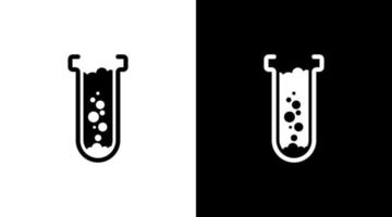 logotipo químico líquido monograma ciencia blanco y negro icono ilustración estilo diseños plantillas vector