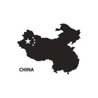 Vector map of China with flag. Isolated, white background