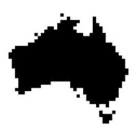 Pixel map of Australia. Vector illustration.