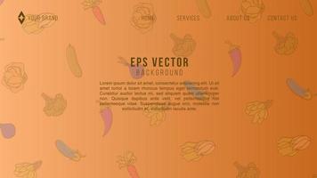 Vector illustrations concept vegetables on orange background