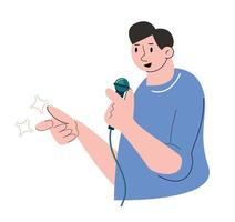 hobby character people singing vector illustration