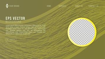 Plantilla web de portada de vector amarillo sobre marrón con líneas onduladas. diseño inteligente para anuncios comerciales. vector abstracto, ciencia, futurista, concepto de tecnología energética