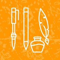 Unique Writing Equipment Vector Icon