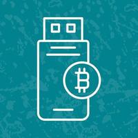 Bitcoin Usb Device Vector Icon