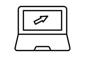 Laptop icon illustration. icon related to multimedia. Line icon style. Simple vector design editable