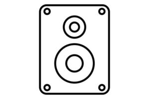 Basic Sound box icon illustration. icon related to multimedia, music. Line icon style. Simple vector design editable